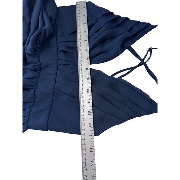 Meghan Los Angeles Navy Blue Maxi Dress Small Criss Cross Back Flowing Boho - Picture 7 of 8